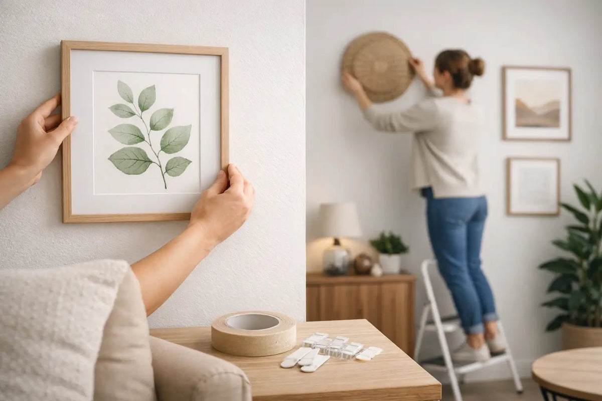 A Guide to Styling Rental Walls Without Damage - CJL Captures